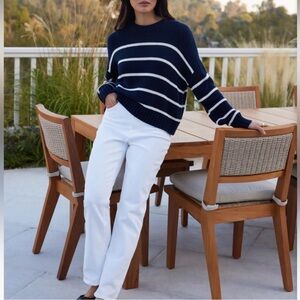 Jenni Kayne Chloe Crewneck Sweater in Navy & White Stripe (size S)